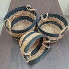 Zagora Cesta Decorativa Organizadora Cachepô Fibra Preto 3 Pe