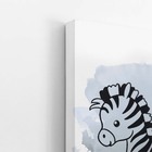 Zebra Desenho Animais Cinza Infantil Quadro Canvas 100x70cm