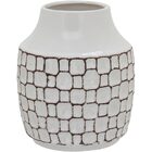 Zimbeu Vaso Decorativo Enfeite 19x14x14cm Cerâmica Branco