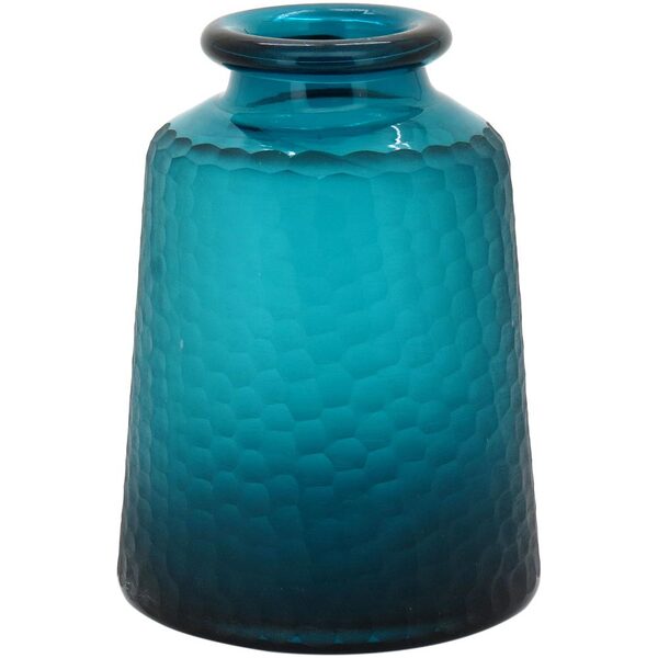 Zinha Vaso Decorativo Enfeite 29x22x22cm Vidro Azul