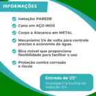 🍺 Torneira de Parede Bica Alta Gourmet para Churrasqueira -