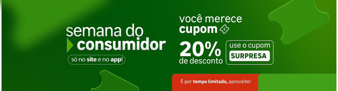 72H de cupom SURPRESA com até 20%OFF