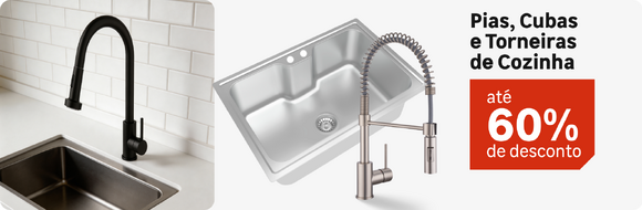 Pias, Cubas e Torneiras de Cozinha com até 60%OFF