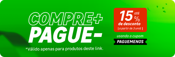 Compre + Pague - (CUPOM PAGUEMENOS - 15%OFF a partir de 3 unidades)