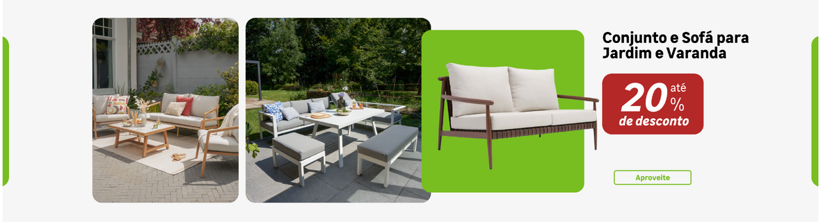 Conjunto e Sofá para Jardim e Varanda com até 20%OFF