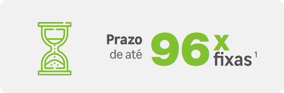 parcele em até 96 vezes